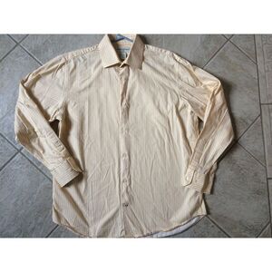 Men's Banana Republic Long‎ Sleeved Button Dress Shirt Large Yellow 16-16 1/2